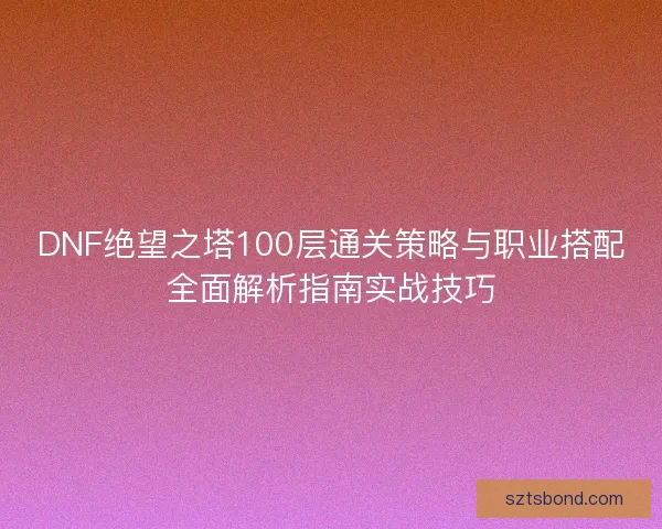 DNF绝望之塔100层通关策略与职业搭配全面解析指南实战技巧