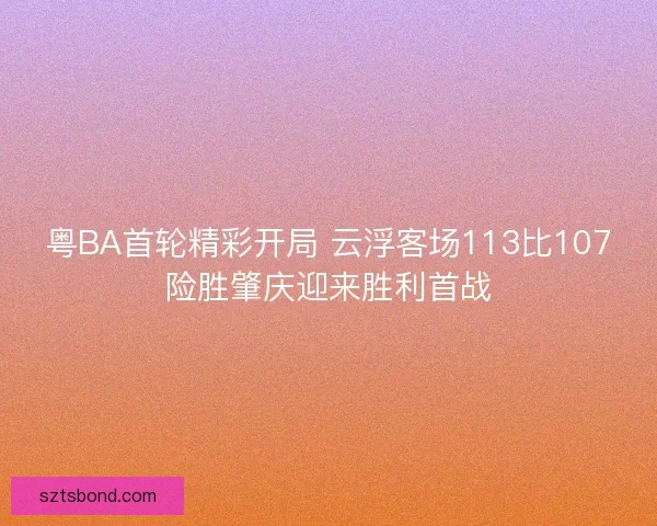 粤BA首轮精彩开局 云浮客场113比107险胜肇庆迎来胜利首战